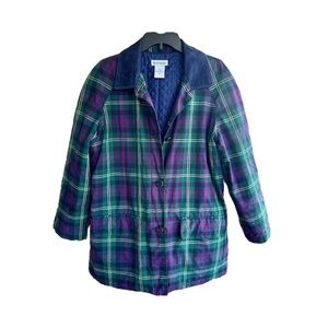 DAVID BROOKS, WOMENS, MADRAS PRINT FIELD/ BARN COAT. SIZE L